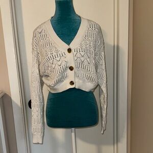 BP Cream Button-Up Knit Cardigan